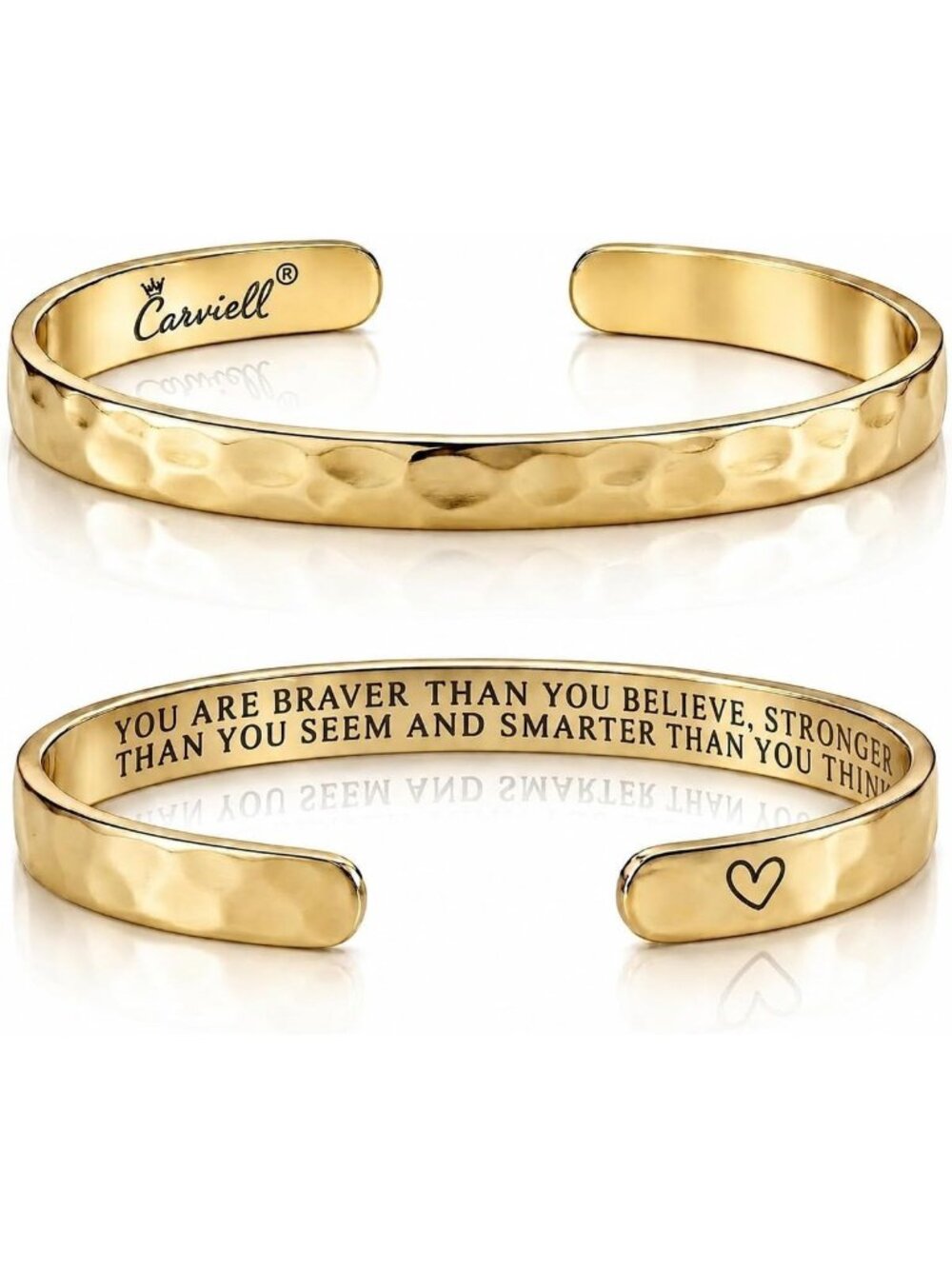 Meaningful Engraved Cuff Bracelet for Women – 100+ Messages – Gift Ready